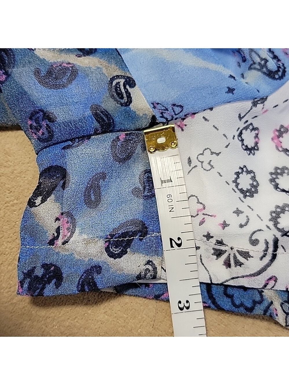 Princess Vera Wang Blue Multiprint Chiffon Romper Size Large Juniors EUC - Picture 10 of 11